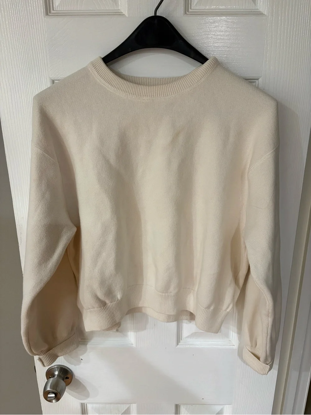 aerie Cream Crewneck Pullover Sweater